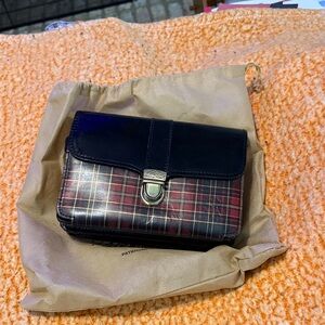 Patricia Nash Plaid Leather Crossbody Bag with Black Flap